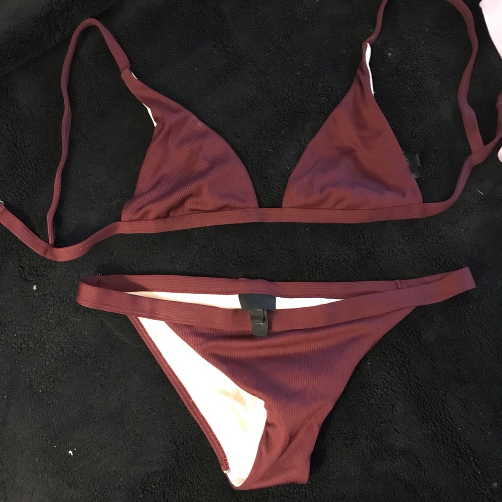 LA Hearts/PacSun maroon bikini